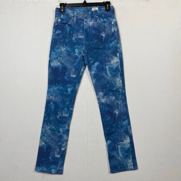 AG Adriano Goldschmied The Mari Abstract Tie Dye Night Rain Jeans Size 27 - Picture 2 of 12